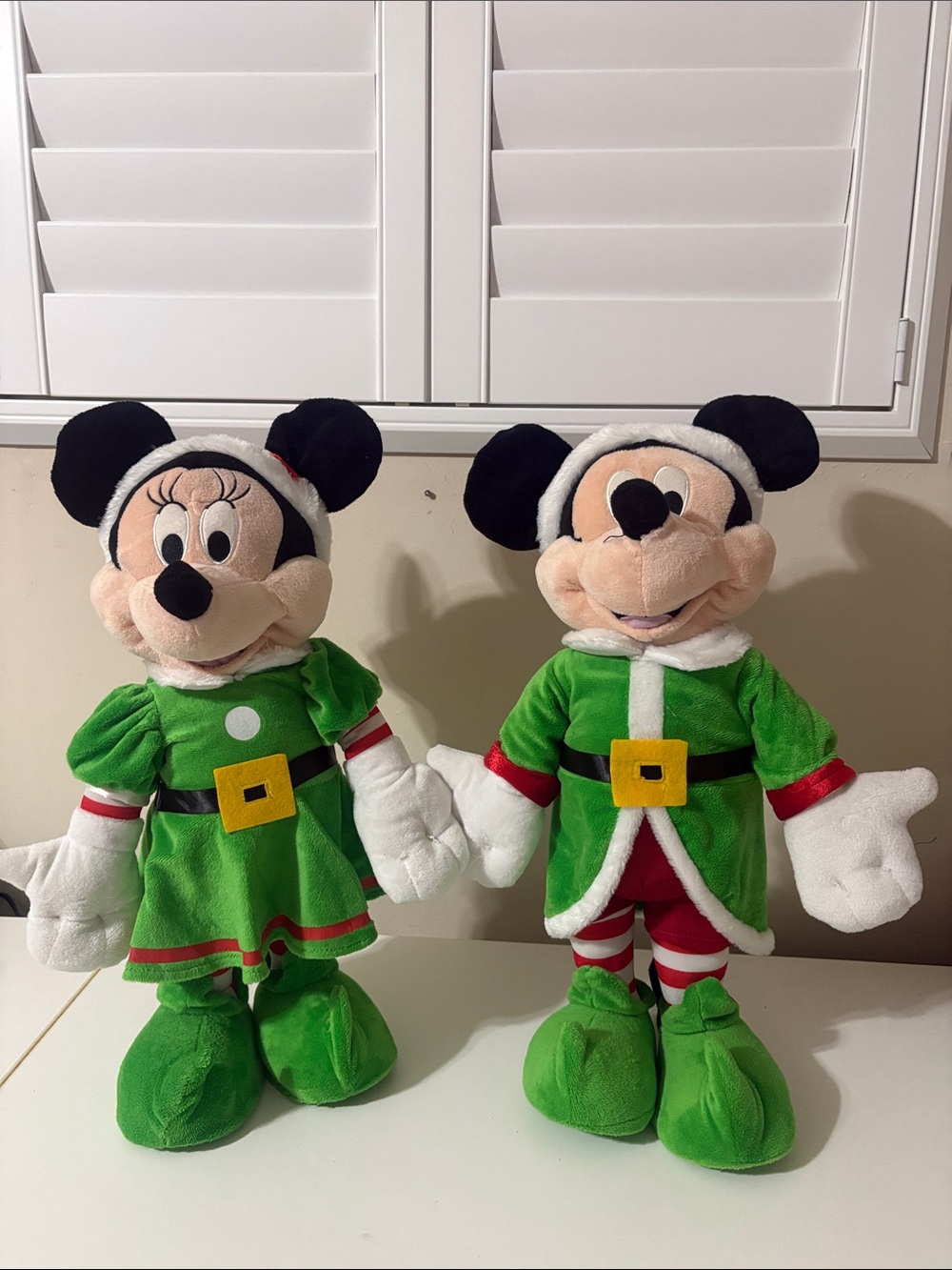 Disney Elf Holiday Mickey and Minnie Plush Pair